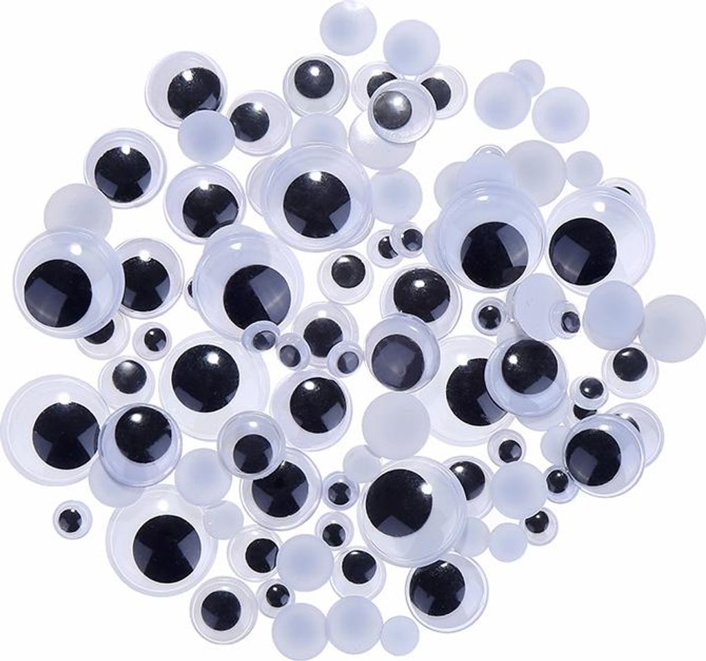 Wackelaugen Set 150 Stück Bastelaugen Mix 5-15mm Kulleraugen Bastelbedarf Kinder