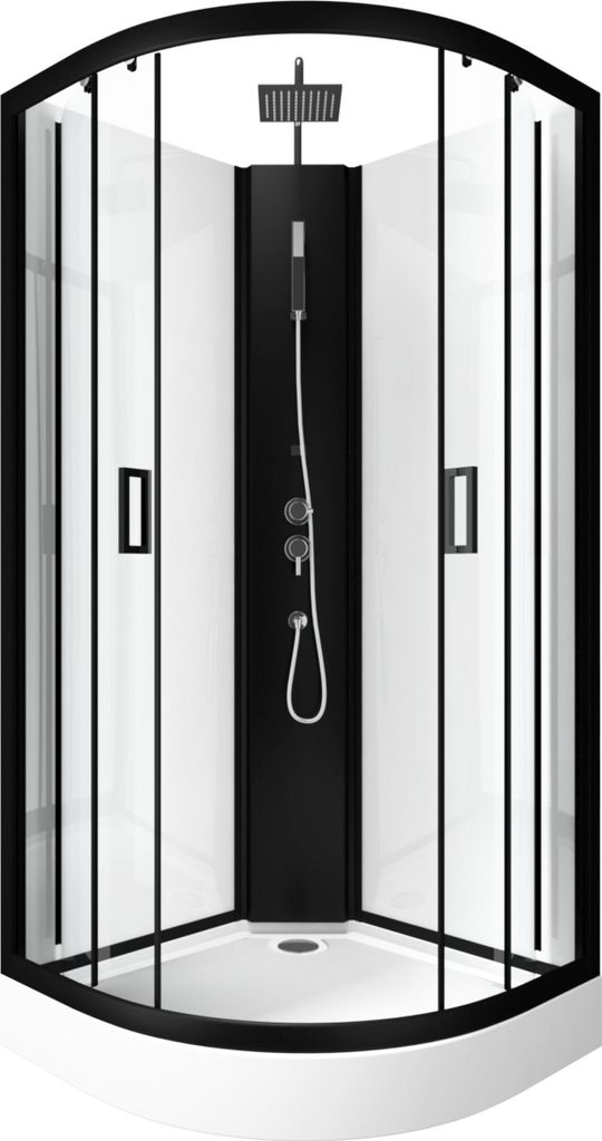 Cabine de douche LIFT UP BLACK 1/4 de cercle 85x85x235cm Image du produit 
