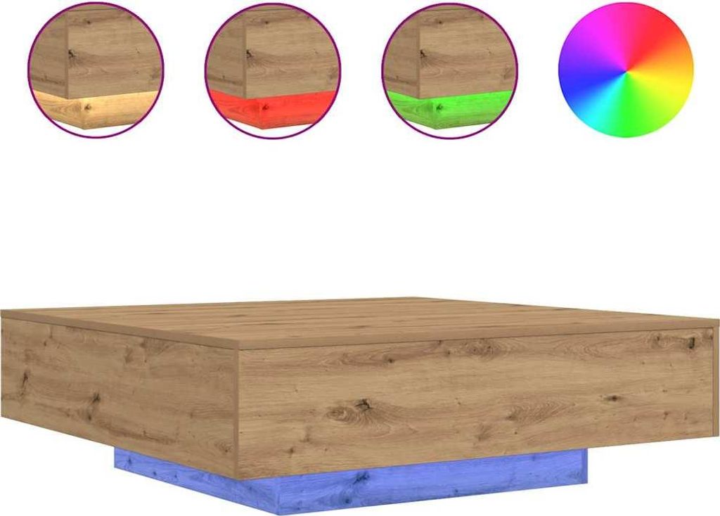 vidaXL Couchtisch Artisan-Eiche 100 x 100 x 31 cm Holzwerkstoff