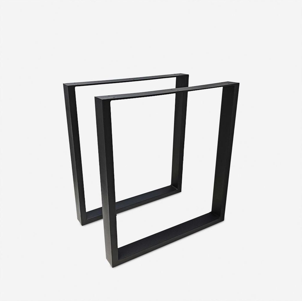 2er Set rechteckige Tischbeine 65x71cm Metall schwarz Industriestil Quill