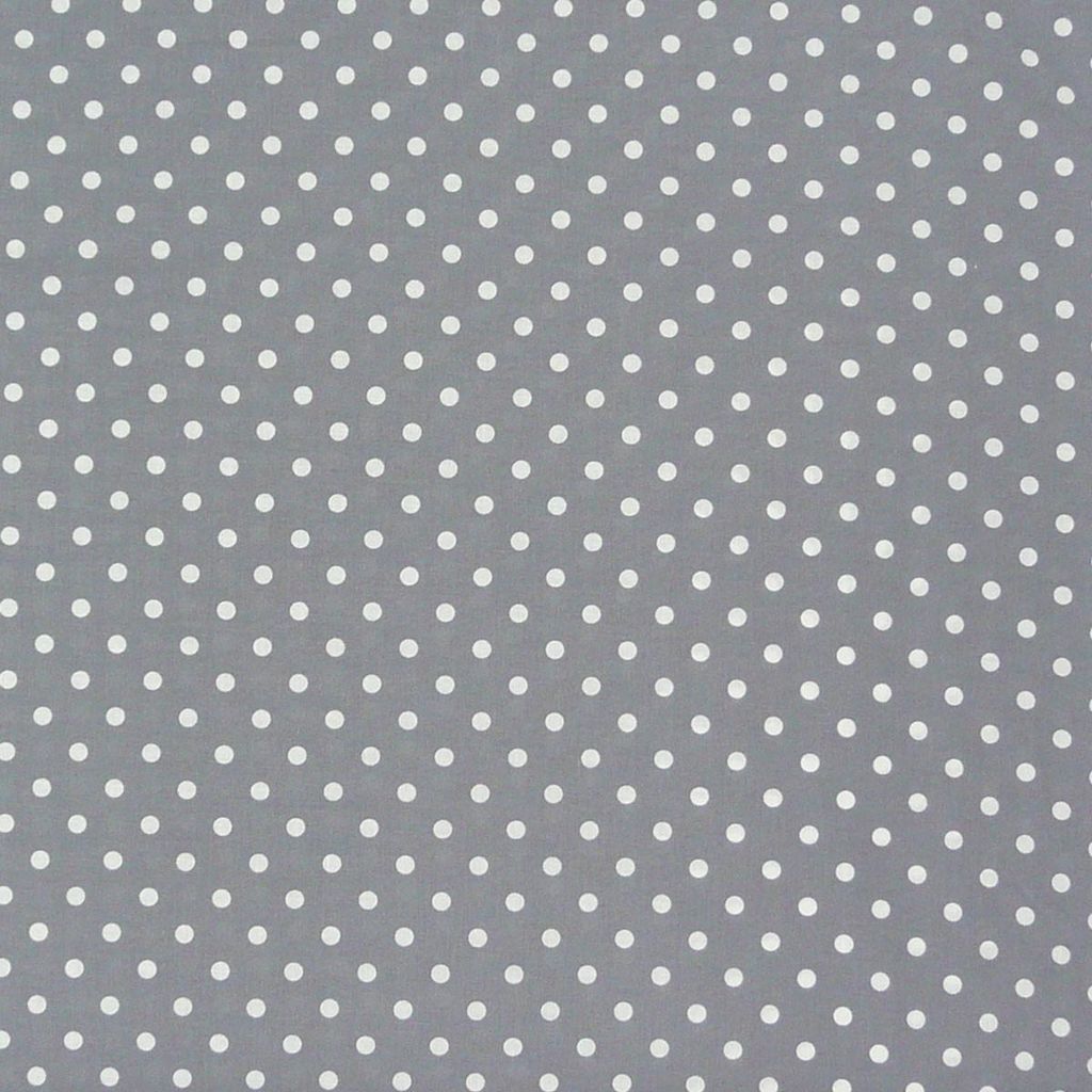 Baumwollstoff Meterware Punkte groß Ø grau weiß 7mm