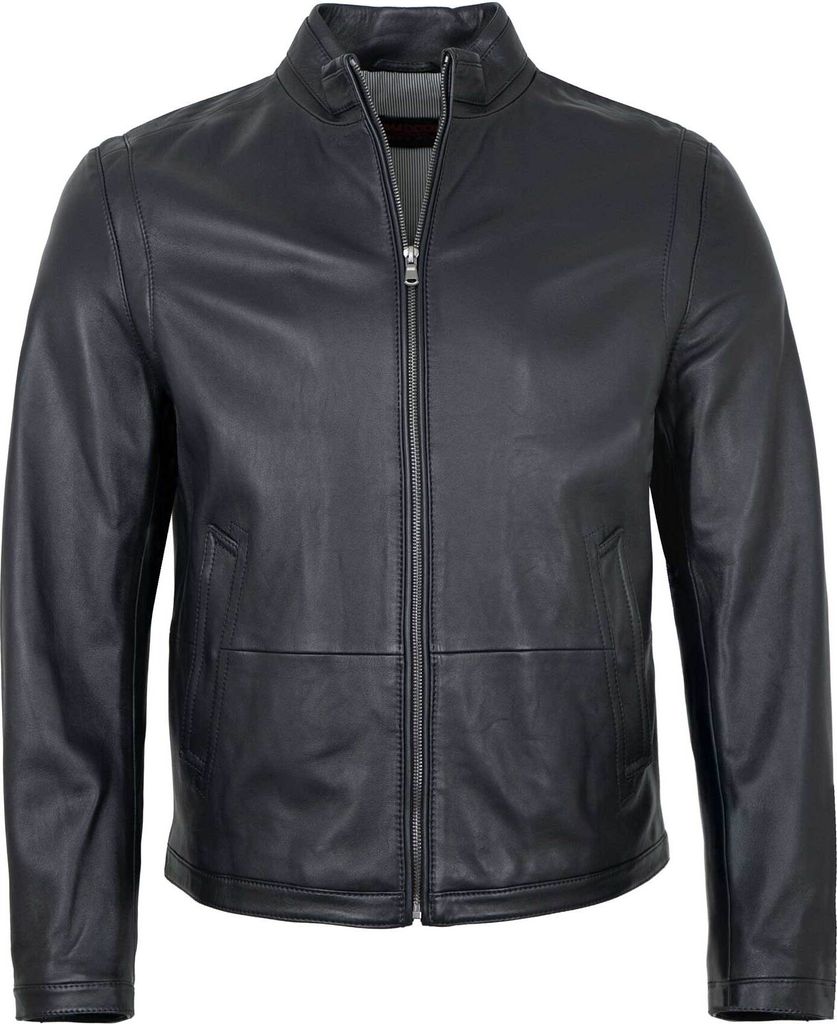 MADDOX - Herren Lederjacke Lammnappa dunkelblau : 52