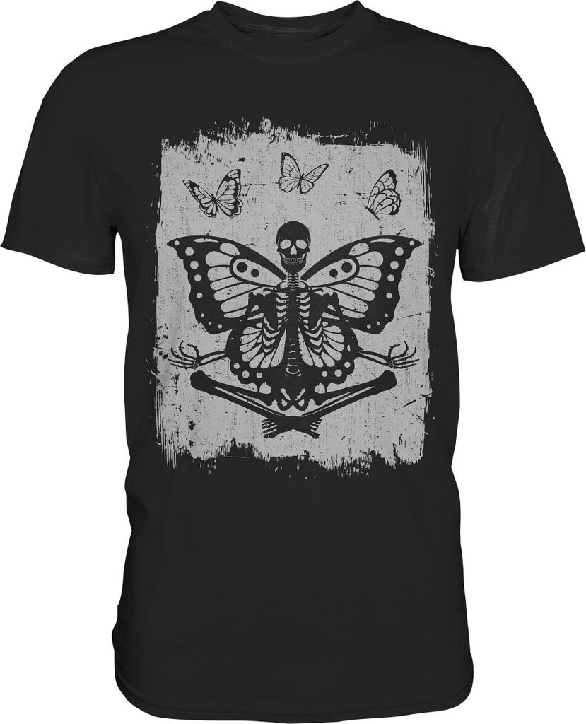 Skelett Schmetterling Insekten T-Shirt – Black / 5XL Produktbild 