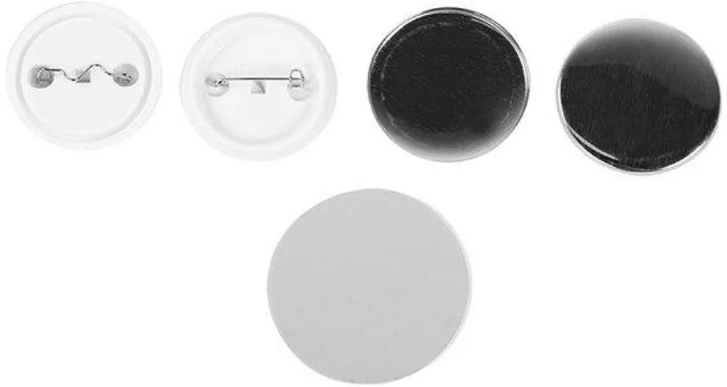 Badges métalliques 44 mm avec film haute transparence pour DIY - 500u