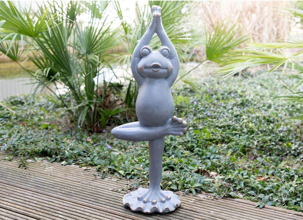 Yoga Frosch Gartenfigur stehend aus Magnesia ca. 26 × 18 × Produktbild 