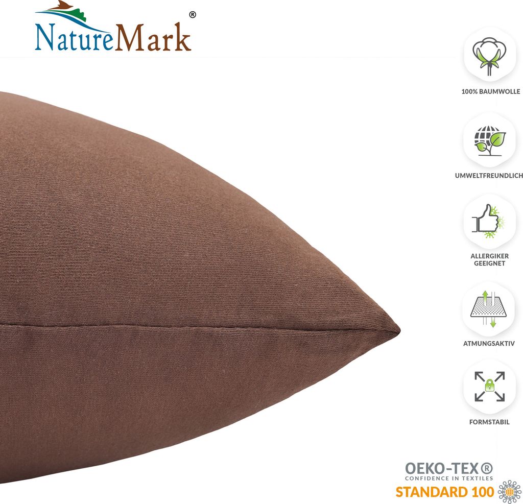 2er Set Kissenbezüge Kissenhüllen 100% Baumwolle 40x145 cm Produktbild 