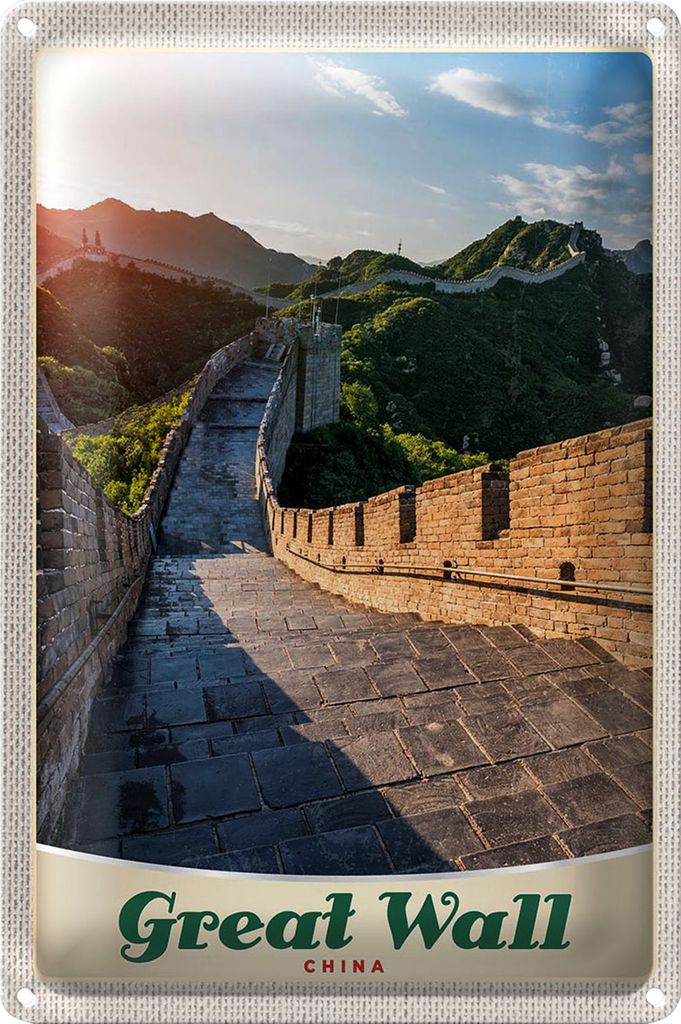Blechschild Reise 40x30cm China Chinesische Mauer 500 m hoch