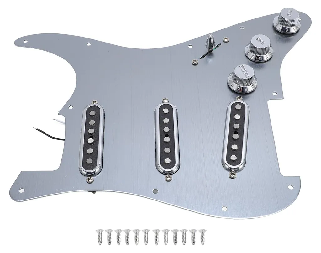 Pickguard Guitare Électrique SSS Pré-câblé avec 11 Trous de Fixation