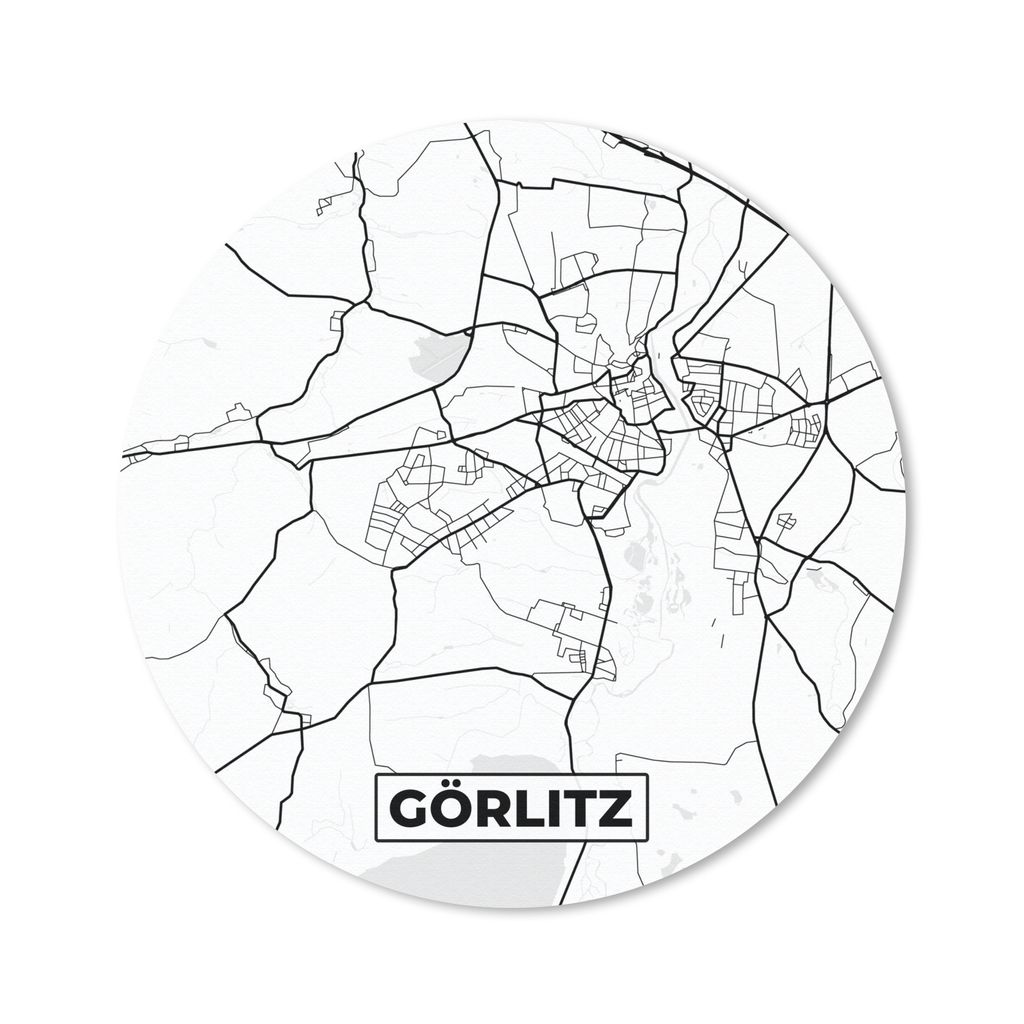 MuchoWow Mauspad Mousepad Karte - Görlitz - Karte - Stadtplan 30x30 cm - Mousepads - Maus Mat - Pad - Mausunterlage - Tischunterlage - Schreibti...