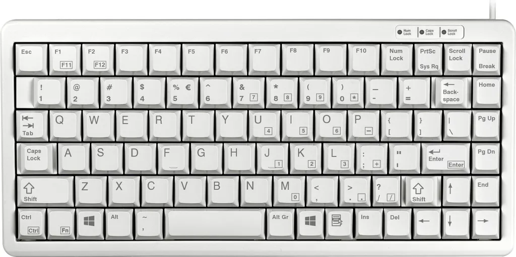 Clavier CHERRY G84-4100 Compact filaire EU Layout hellgrau gris clair