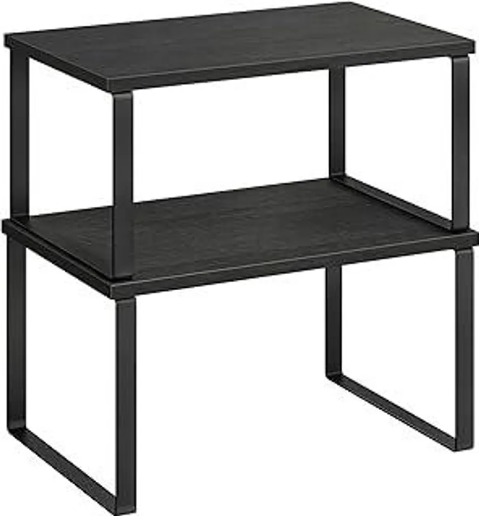 SONGMICS Organizer Cucina Set 2 Scaffale Spezie Metallo e Legno KCS02B01