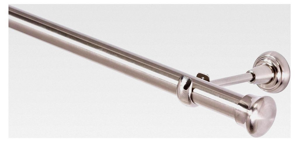 Gardinenstange 25 mm 1-Lauf Edelstahloptik Metall, 240