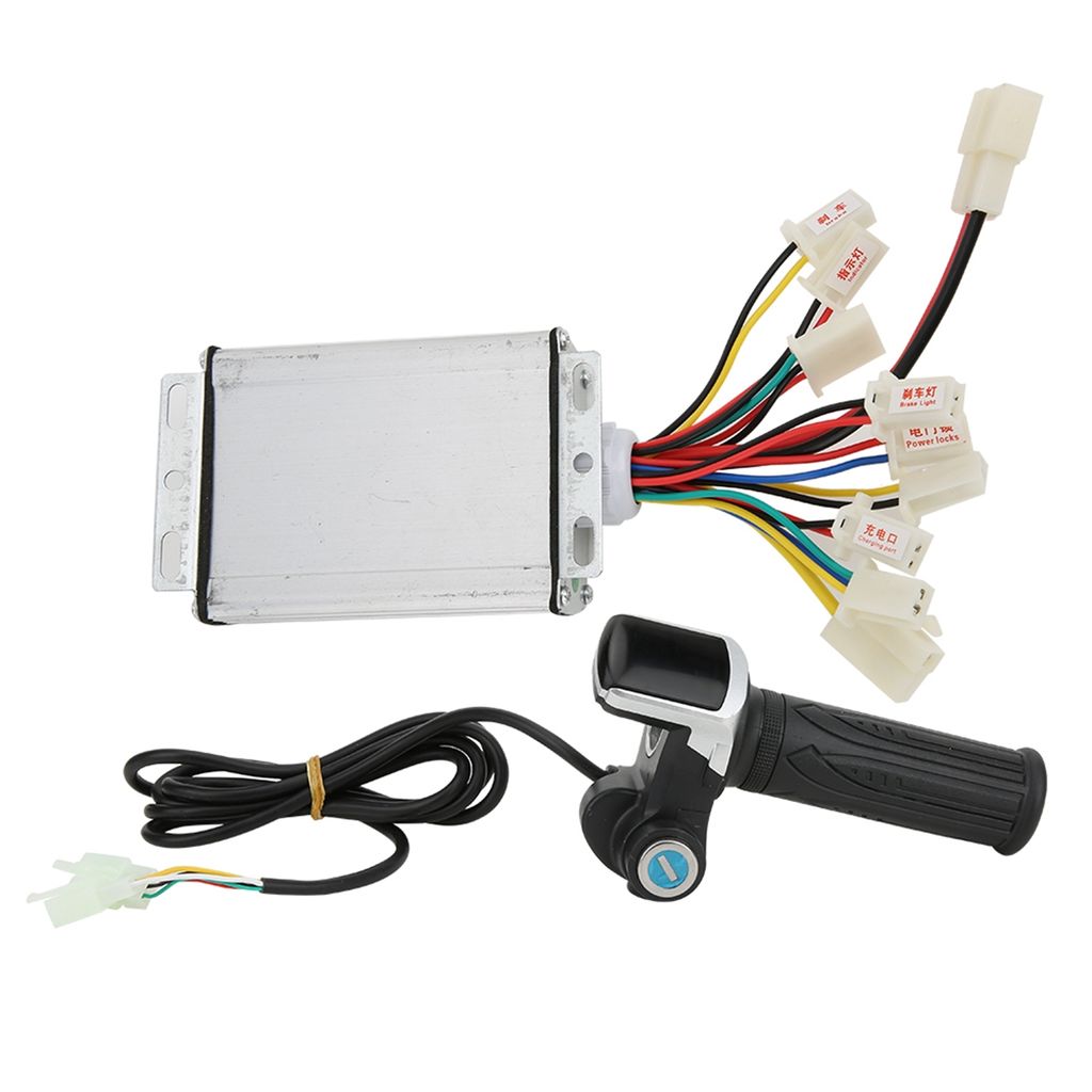 36V 1000W Bürsten-E-Bike-Controller und Multifunktions-Daumengasgriff-Set mit Sperre und elektrischer Leistungsanzeige