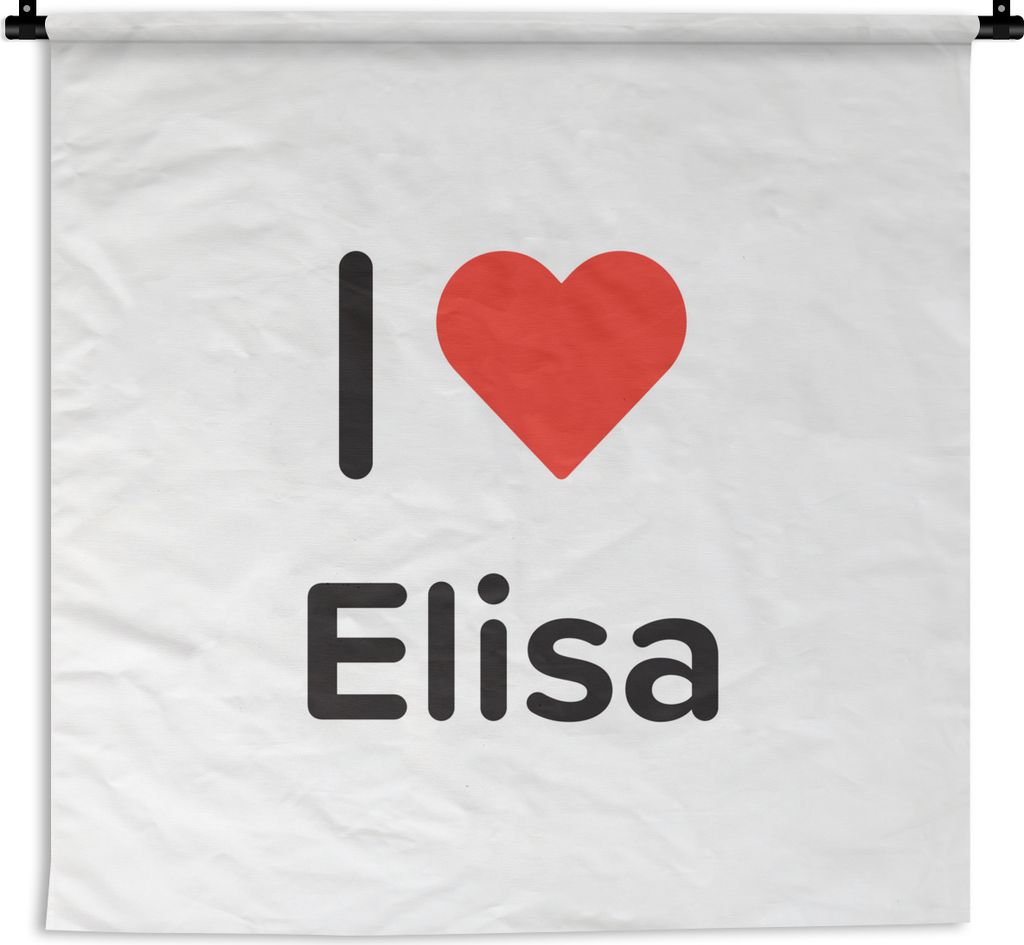 MuchoWow Wandteppich Wandbehang Ich liebe - Elisa - Mädchen 150x150 cm Tapisserie Dekoration Wandtuch - Wohnaccessoires - Modernes
