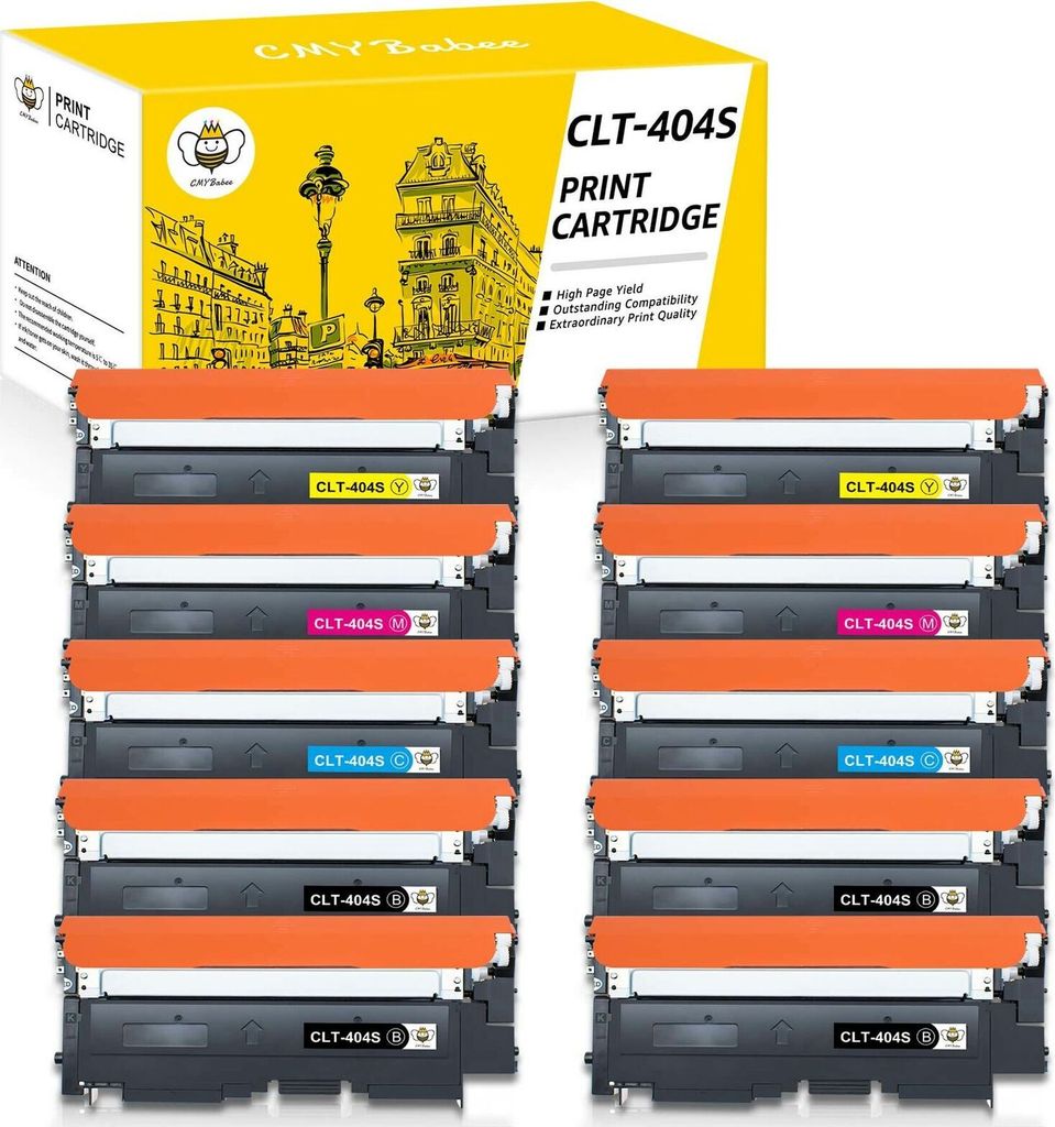 10er für Samsung CLT-P404C Toner kompatibel K404S für Xpress SL-C430W SL-C432W SL-C433W SL-C480W/FW/FN SL-C482W/FW SL-C483W/FW CLT 404 XXL Multipack