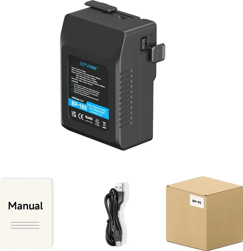 Batterie Vidéo V-Mount PALO 12500mAh pour Caméra et Laptop PD 60W