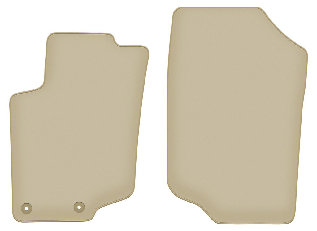 Velours-Fußmatten Vorne PREMIUM beige passend für Peugeot 207 (2006-2012, SW, Kombi, Fließheck) – mit Befestigungen – passgenau