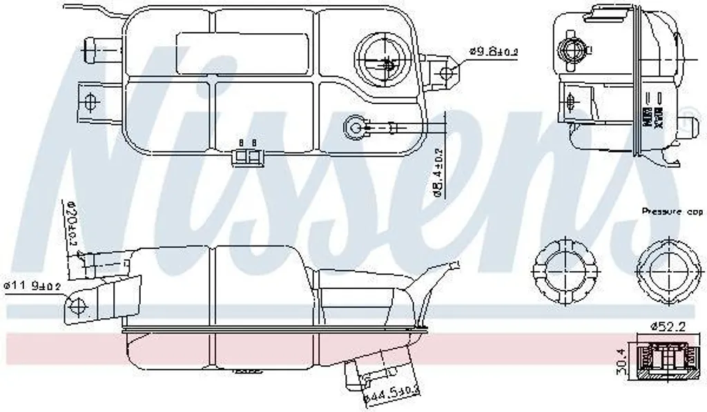 Réservoir liquide refroidissement Nissens 996359 pour Fiat Marea