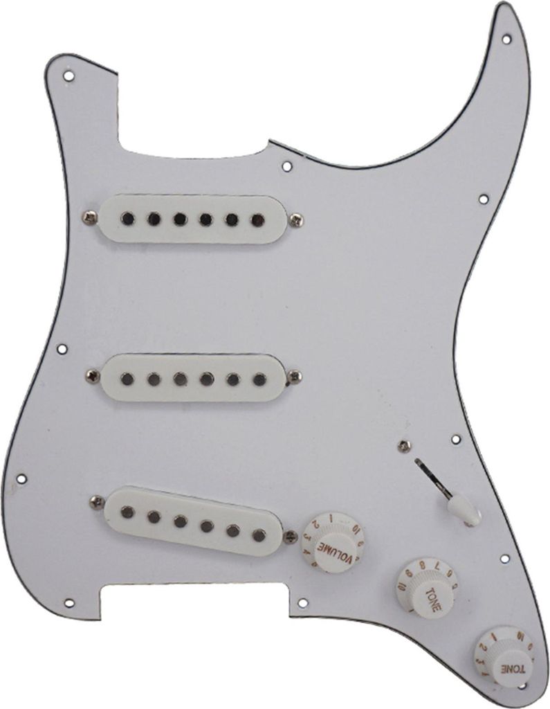 EBTOOLS ST E -Gitarre Full DIY Accessoire Kit mit Vorgeborenem Pickguard, SSS -Pickups, Bridge und Mehr fr Musiker (SILVER)