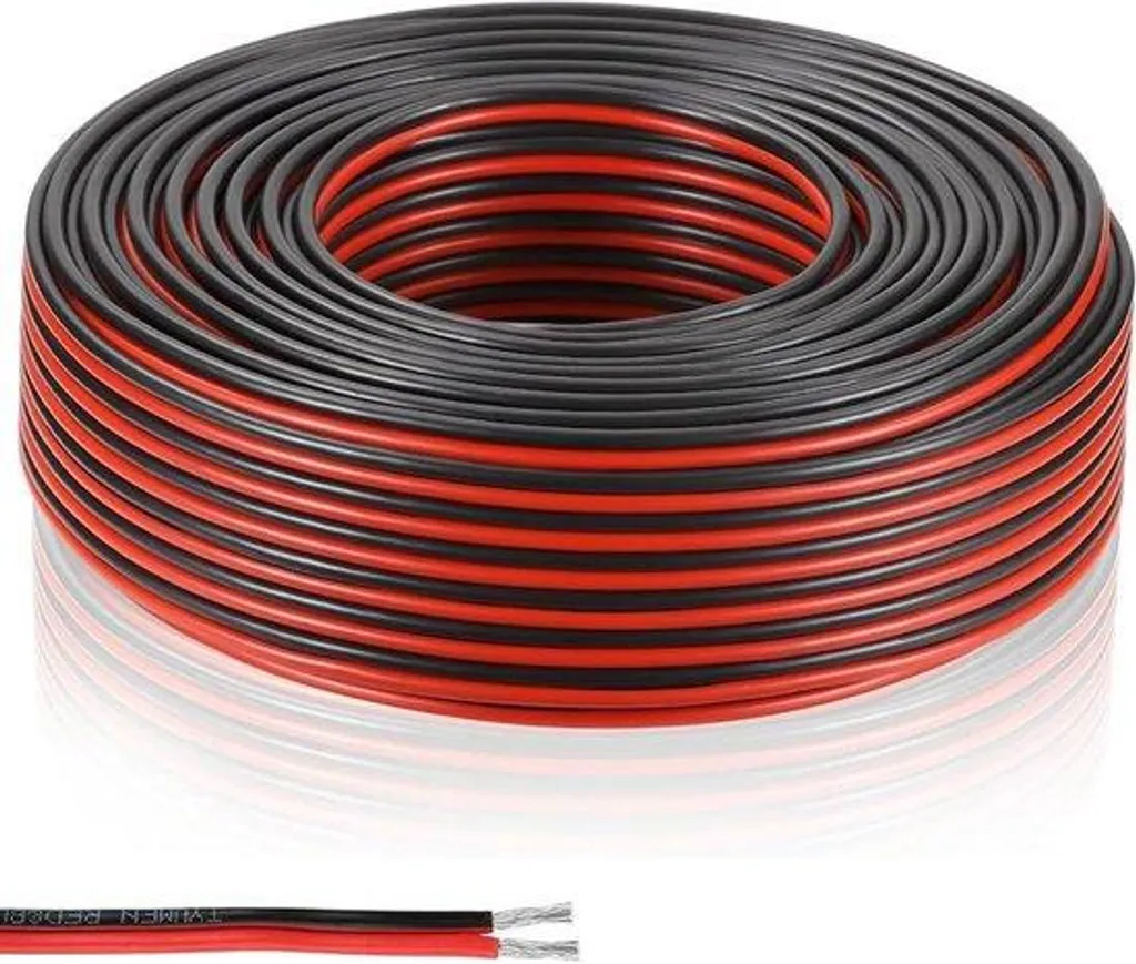 Câble électrique 20m PVC 22 AWG à 2 conducteurs en cuivre torsadé souple