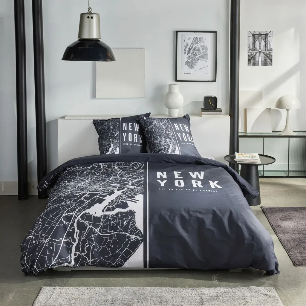 Housse de couette 220x240 JAVA et 2 taies d'oreiller en coton respirant - 2