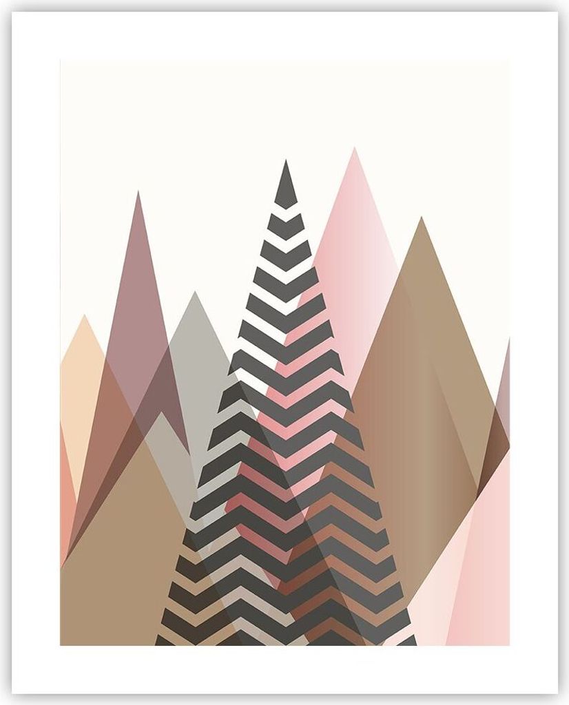 Poster - Poster ohne Rahmen - Berge Dreiecke Abstraktion - 40x50 cm - Wand Bild - Wanddeko - Wandbilder - Kunstposter - Wandposter - Bilder - Kunst...