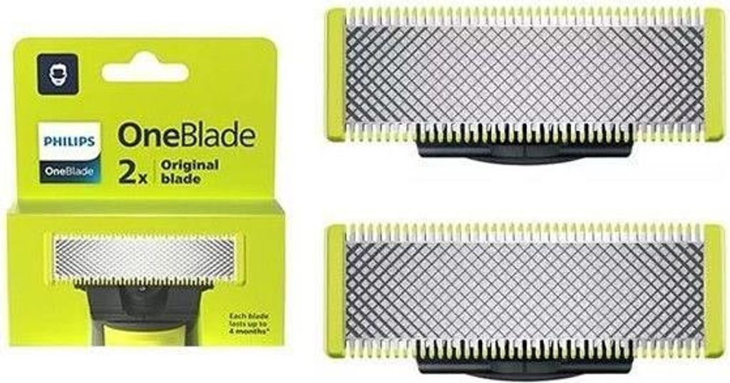 Philips OneBlade QP220/51 Ersatzklingen, Edelstahl, 4 Monate Nutzung, Doppelseitig
