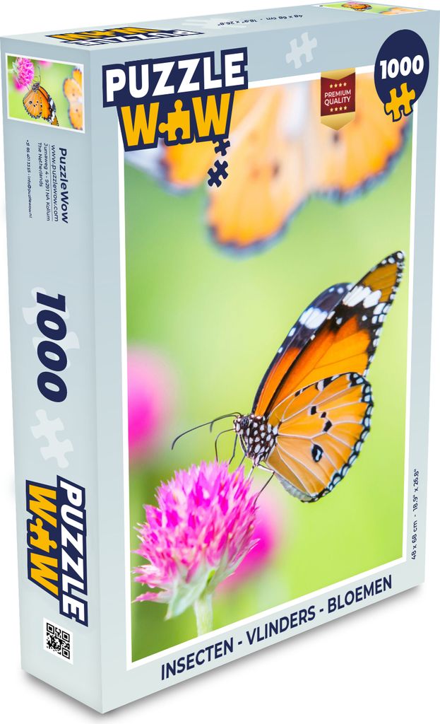 MuchoWow Puzzle 1000 Teile Insekten - Schmetterlinge - Blumen - Spielzeug - Alt und Jung - Spiele - Puzzeln
