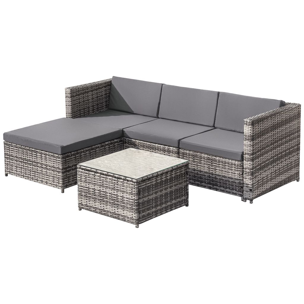 Flieks Rattan Gartenmöbel Sets 4 Sitzer, Polyrattan Produktbild 5
