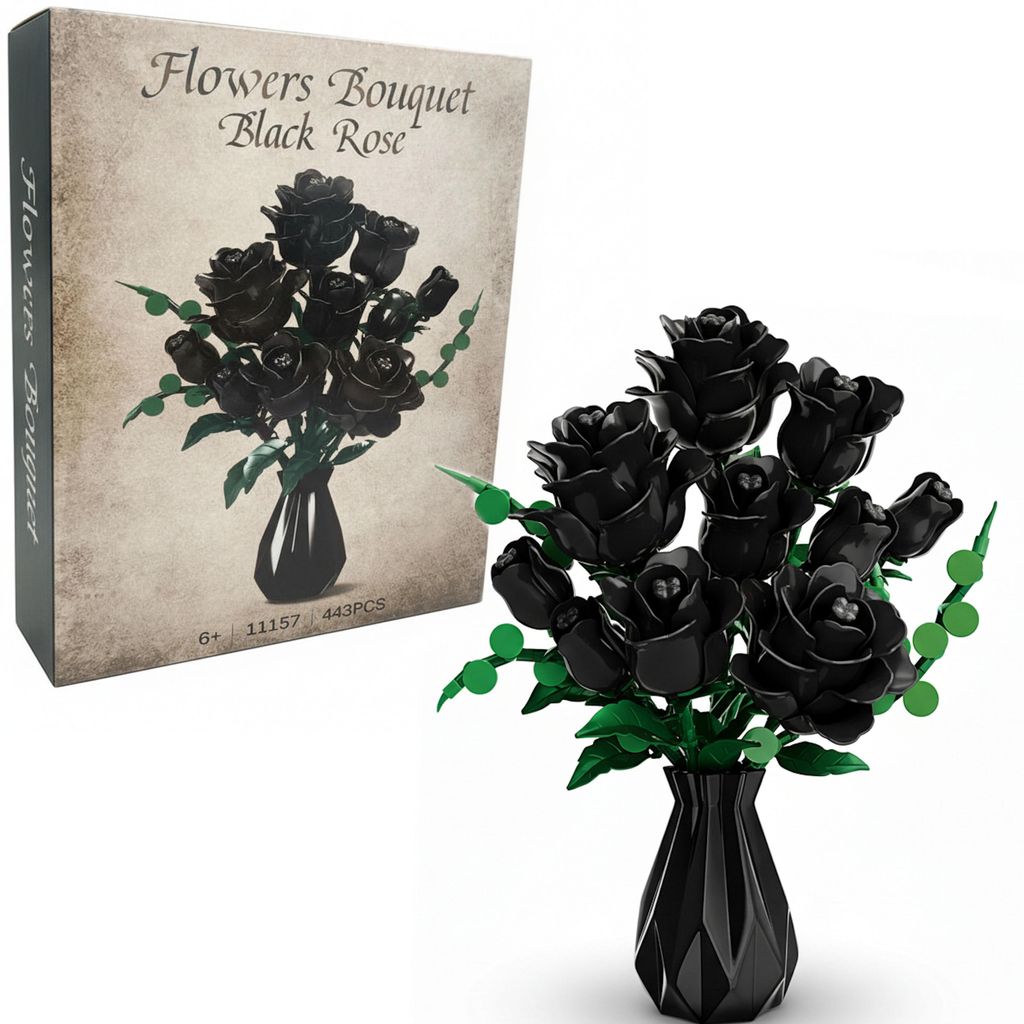 Set di costruzioni Lebula, rose nere, bouquet, 443 elementi Immagine del prodotto 