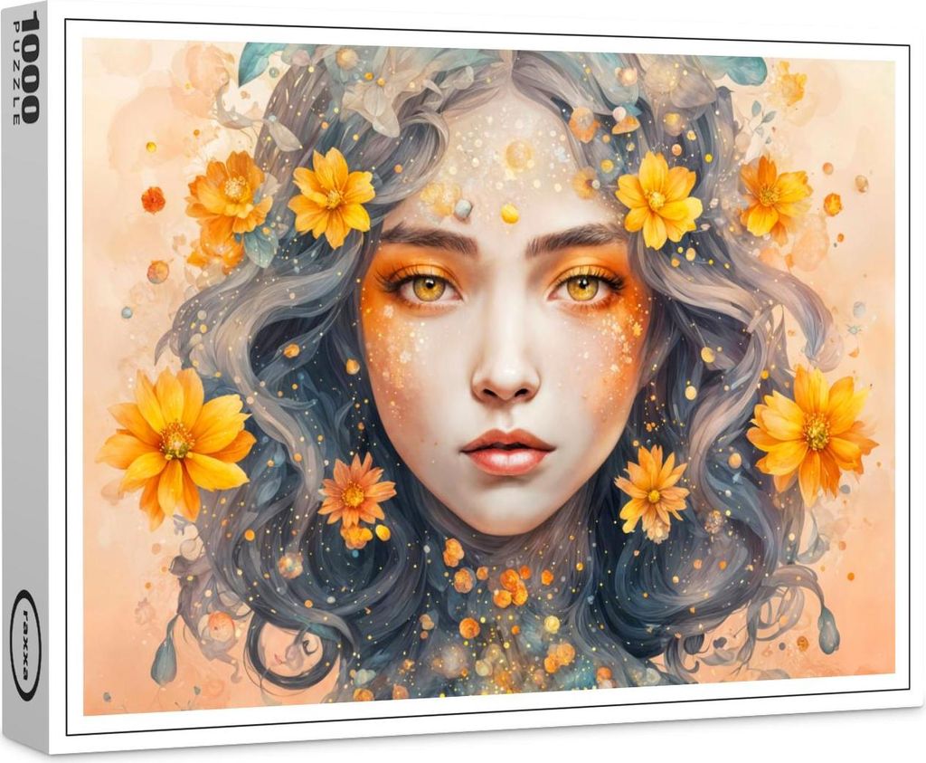 raxxa Premium-Puzzle "Golden Flower Fairy with Sparkling Eyes", 1000 Teile