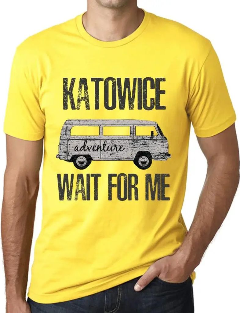 Herren Grafik T-Shirt Abenteuer warten auf mich in Kattowitz – Adventure Wait For Me In Katowice – Öko-Verantwortlich Vintage Jahrgang Kurzarm...