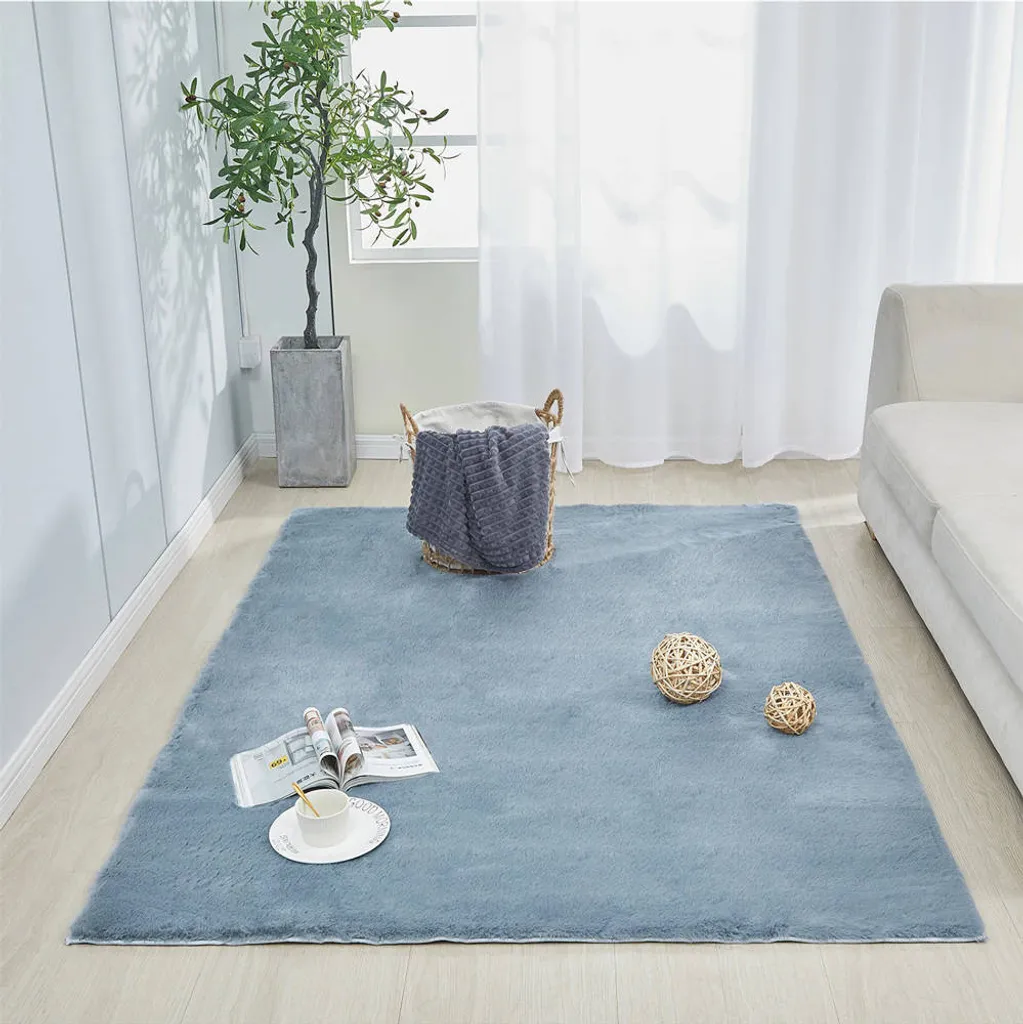 Grand tapis de salon gris clair 160x230 cm Strado douceur extrême Rabbit