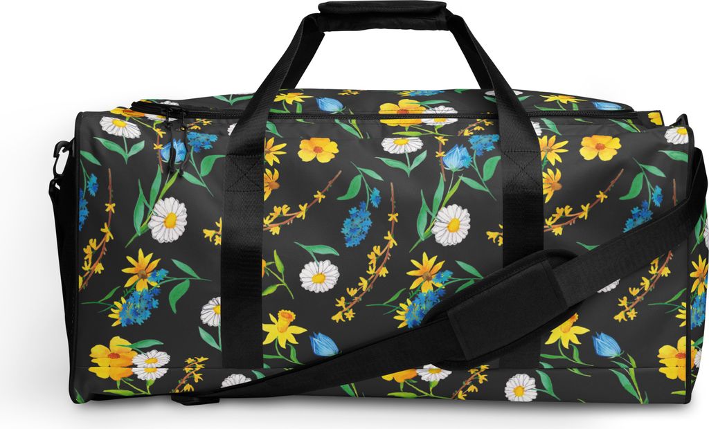 Mr. & Mrs. Panda Sporttasche Frühlingserwachen Design - Weiß - Geschenk, Blumen, Sommerblumen, Natur, Damen Reisetasche, Wiese, Tragetasche, Week...