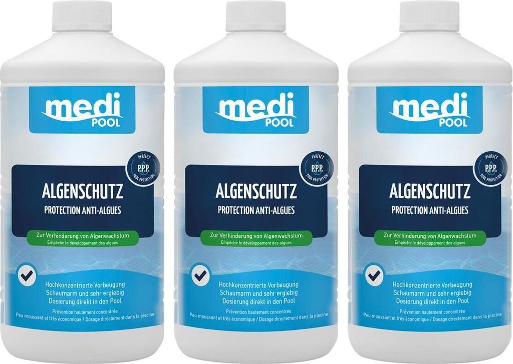 mediPOOL Algenschutzmittel hochkonzentriert schaumarm 3x 1 Produktbild 