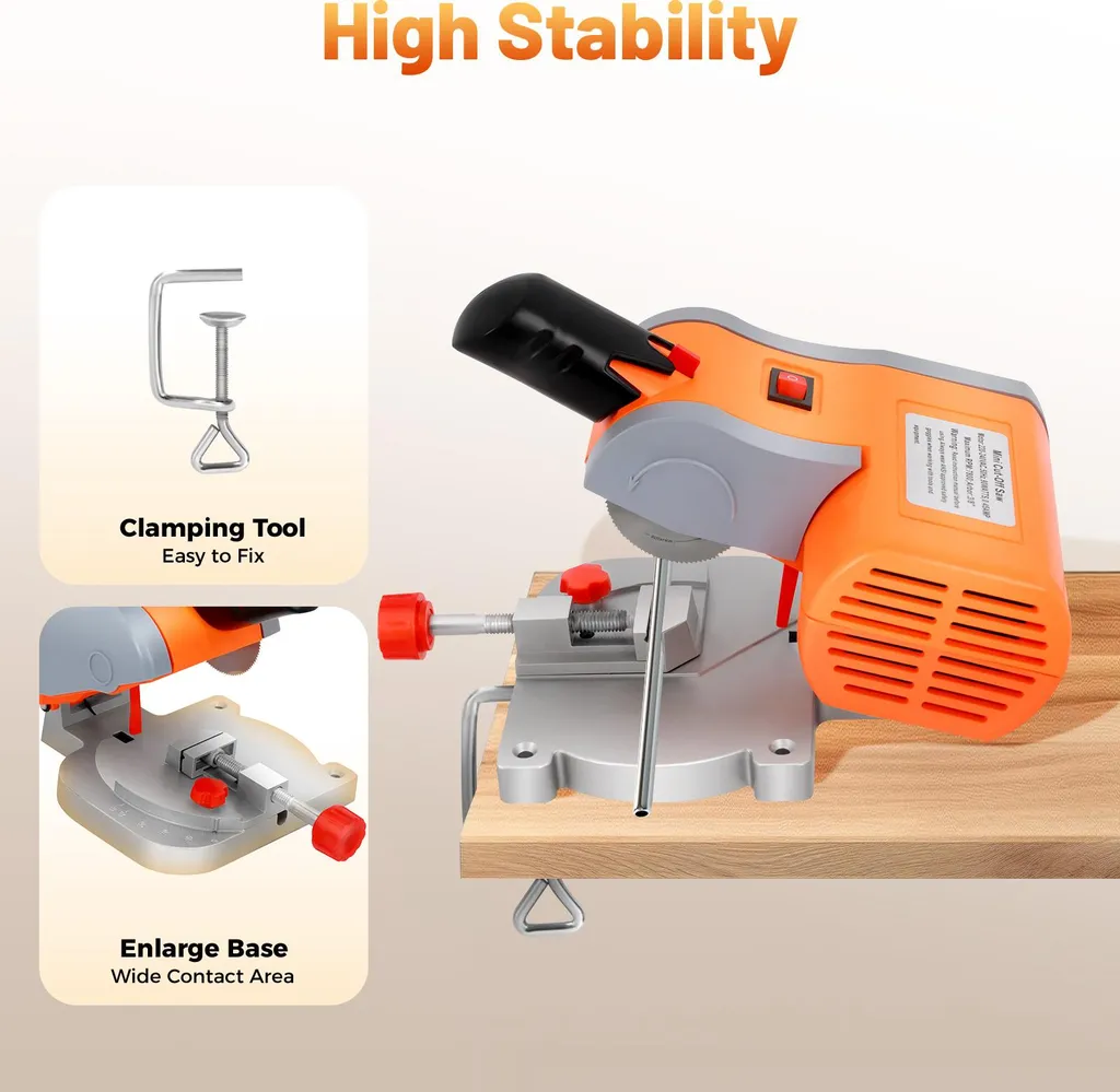 Mini-scie à tronçonner compacte et légère avec base orientable - 5