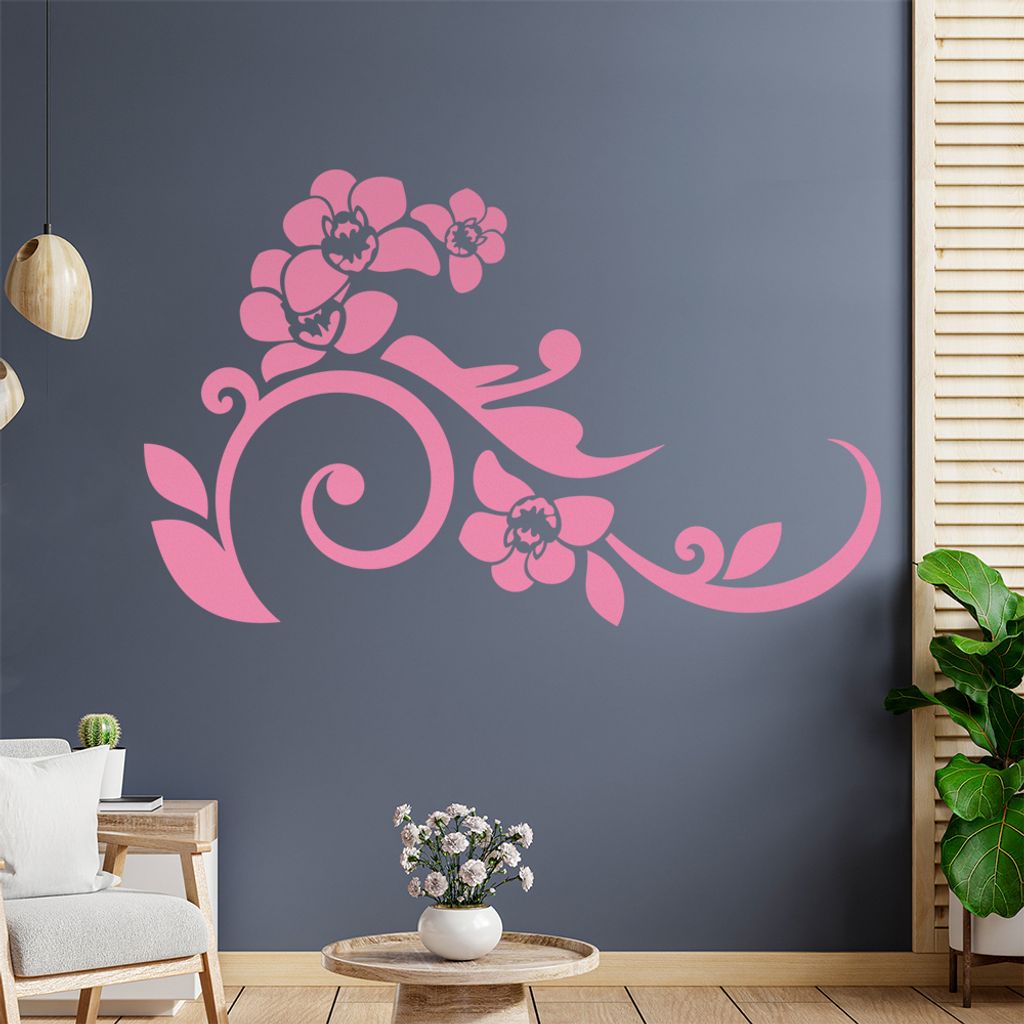 Orchidee - Linien Wandtattoo in 6 Größen - Wandaufkleber Wall Sticker - Dekoration, Küche, Wohnzimmer, Schlafzimmer, Badezimmer