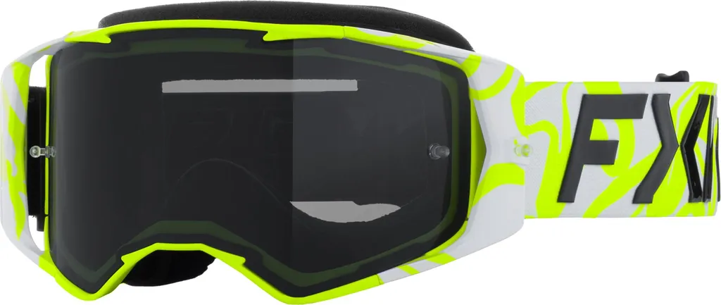 Lunettes de Motocross FXR Factory Ride Graphic Jaune et Blanc Performance