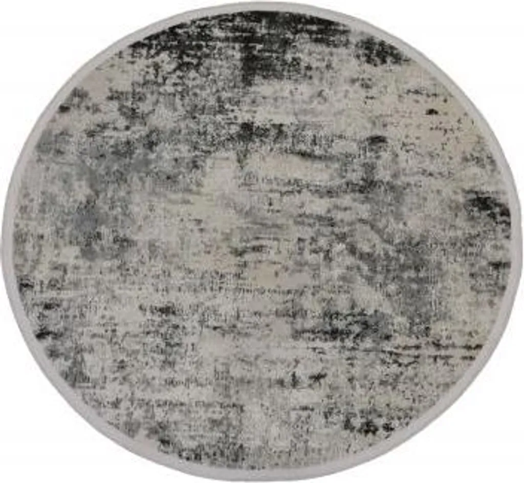 Tapis rond 150 cm Como gris clair - Idéal pour chambre ou sous table