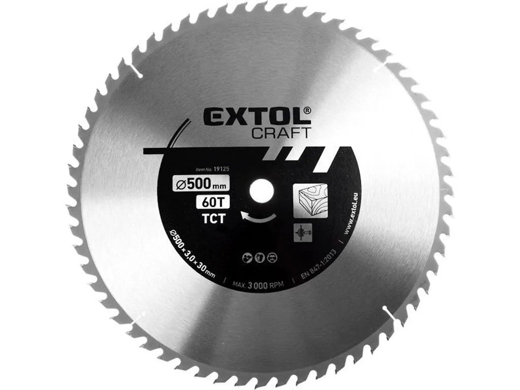 Grande lame de scie circulaire 500mm Extol Craft pour coupe de bois
