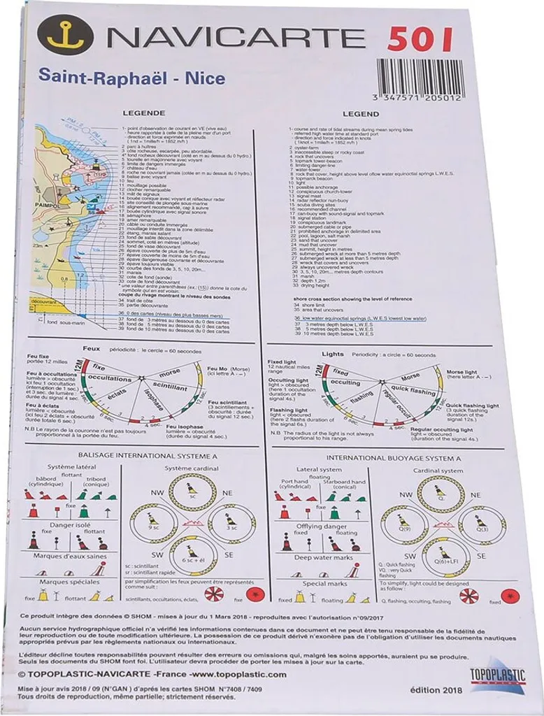 Carte marine transparente Plastimo résistante à l'eau Côte d'Azur - 2