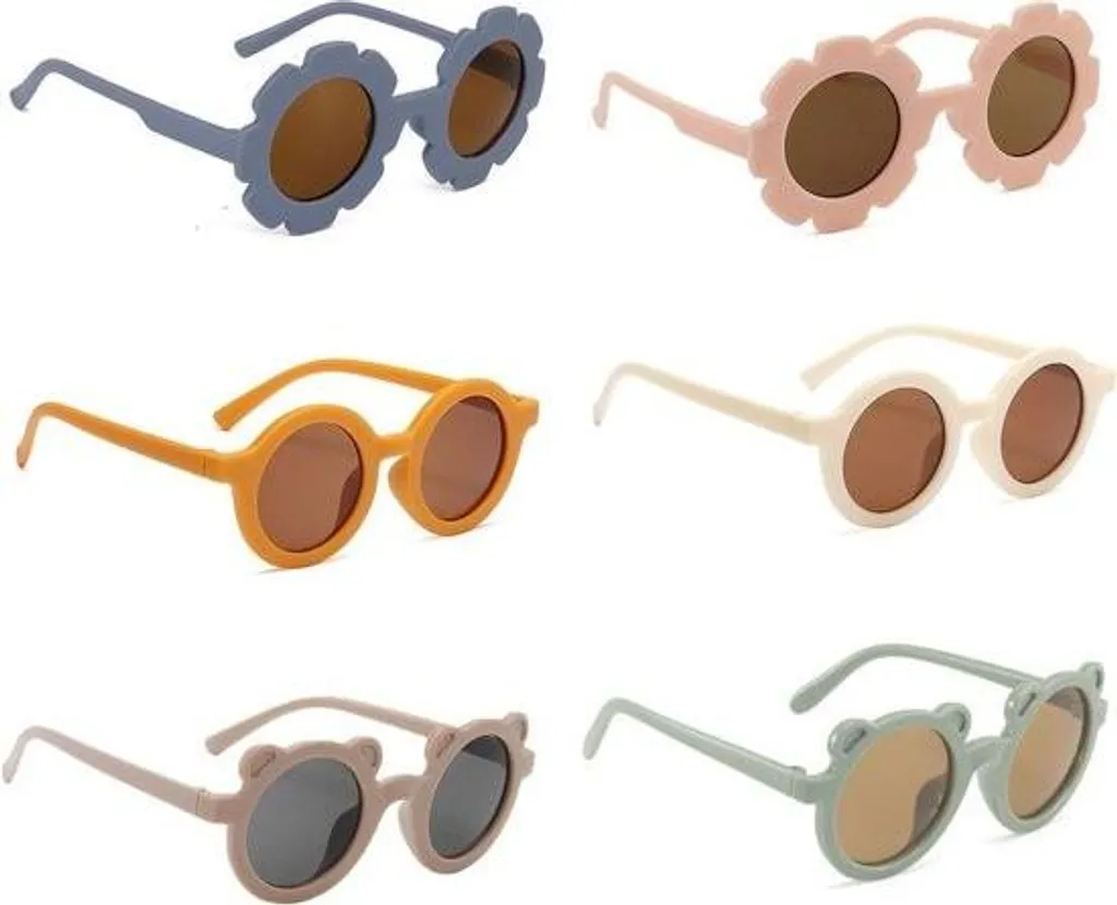 Bulk 6 Occhiali Sole Fiore Rosa - Gadget Polarizzati Party Bimba