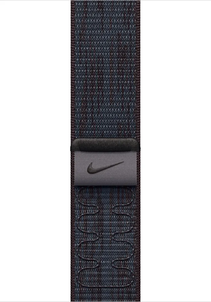 Bracelet Apple Watch 45mm 49mm Nylon Tissé Noir Bleu Ajustable Confort