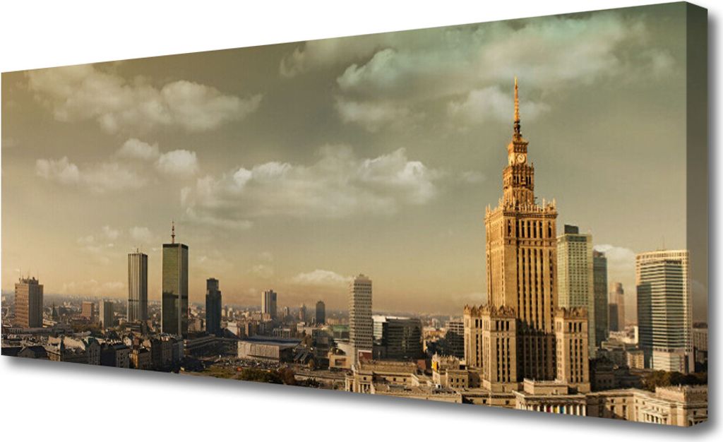 Tulup Leinwand-Bilder 125x50 Wandbild Canvas Kunstdruck Stadt Gebäude