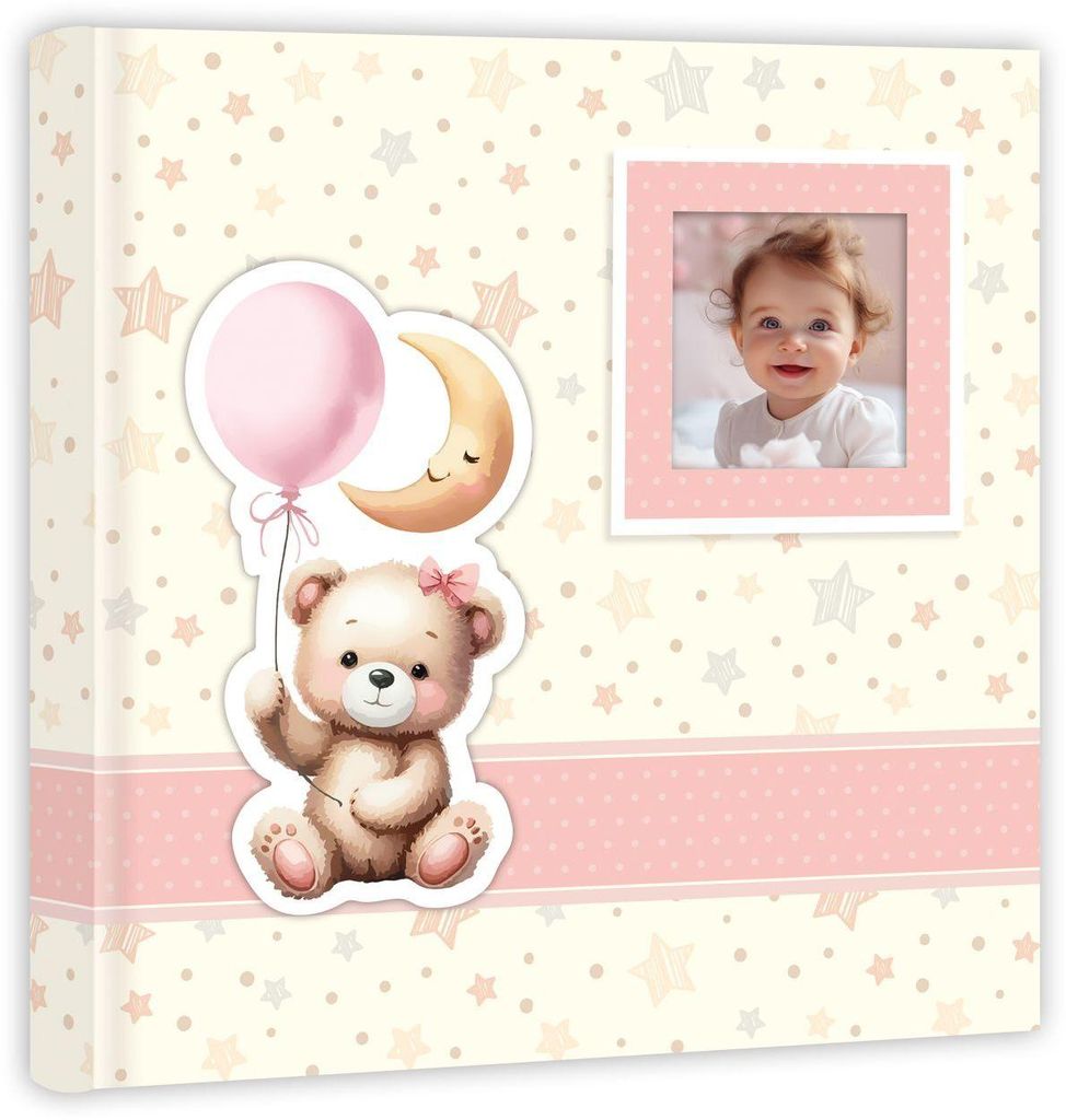 ZEP Kinderalbum Brian 32x32 cm rosa Teddybär-Flugzeug 60 Produktbild 