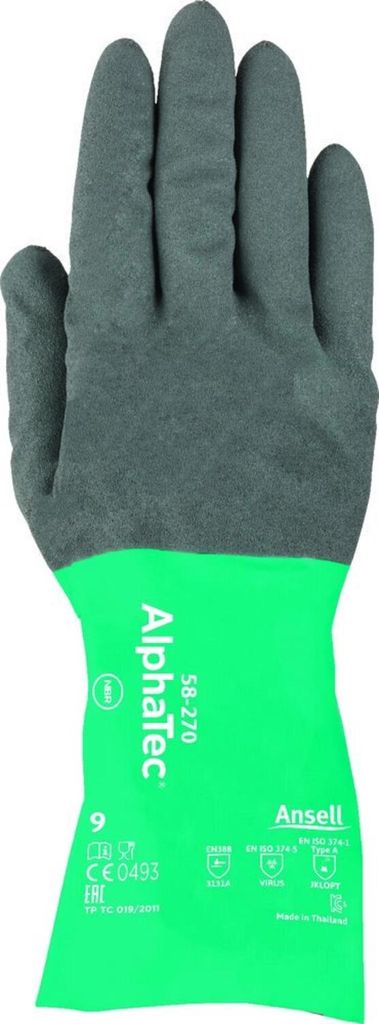 Ansell Handsch.AlphaTec 58-270, Gr. 10, schwarz/grün Produktbild 