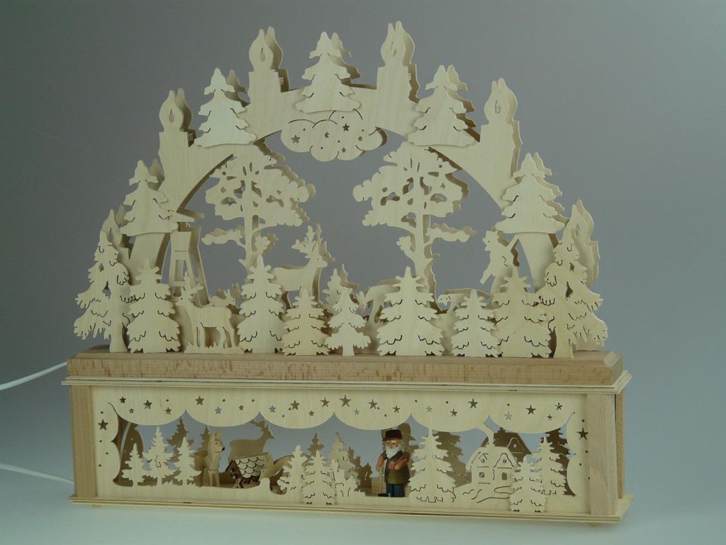 Original Erzgebirgischer Marken Schwibbogen Lichterbogen 50 x 43 cm K50-2_283