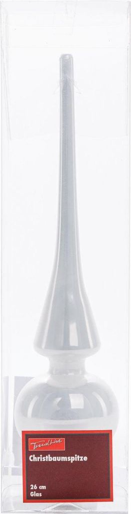 TrendLine Christbaumspitze aus Glas 26 cm weiß glänzend