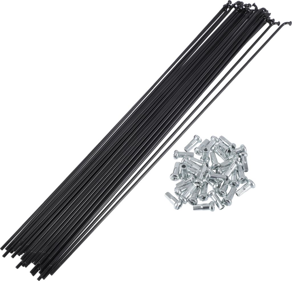 1 Satz Universal-Fahrradspeichen 13G 301mm Länge Fahrradrad Speichen Nippel Schwarz 45 Stahl