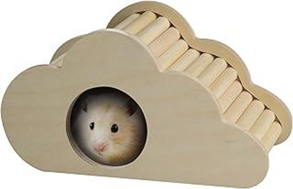 NANEEZOO Hamster Haus aus Holz Hamsterhaus Treppen Spielzeug, Versteck mit Kletterleiter für Hamster, Gerbils, Mäuse und Kleintiere